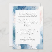 写真付きスペインの水彩画バウティズム 招待状 (裏面)