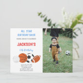 写真付きスポーツ誕生日招待状 招待状 (スタンド正面)