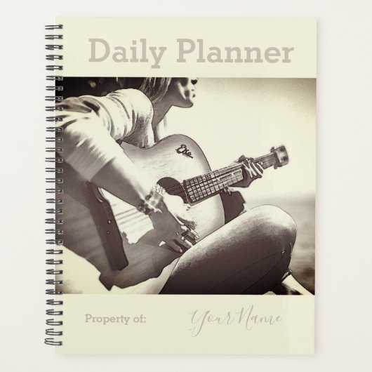写真付きデイリー プランナー 女性ギタリスト HAMbWG (正面)