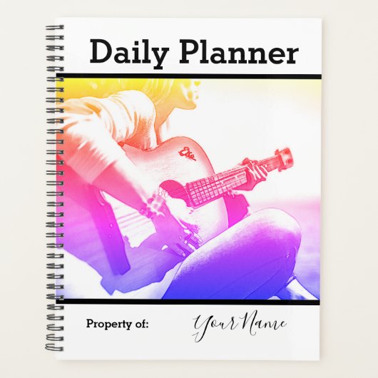写真付きデイリー planner 女性ギタリスト HAMbWG プランナー手帳 (正面)