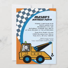 写真付きトラック誕生日 招待状