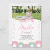 写真付きドーナツ誕生日招待状 招待状 (正面)