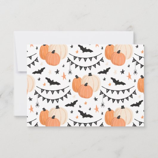 写真付きハロウィンパーティの招待状 招待状 (裏面)