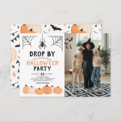 写真付きハロウィンパーティの招待状 招待状 (正面/裏面)