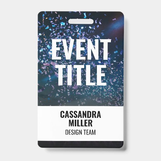 写真付きバックステージ・パス イベントタイトル バッジ (正面)