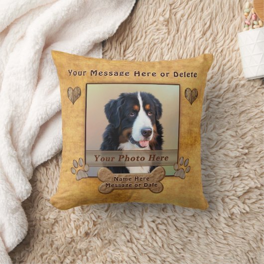 写真付きパーソナライズされたの装飾的な犬用枕 クッション (ブランケット)