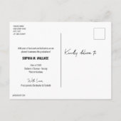 写真付きパーソナライズされた看護大学院生 案内ポストカード (裏面)