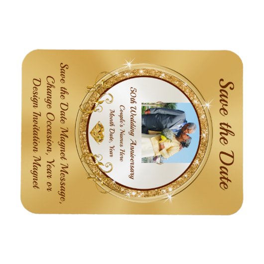 写真付きパーソナライズ、50周年記念「保存の日」 マグネット (横)