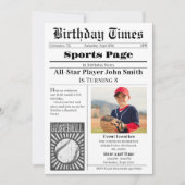 写真付きパーソナル野球誕生日招待状 招待状 (正面)