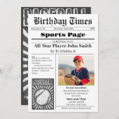 写真付きパーソナル野球誕生日招待状 招待状 (正面/裏面)