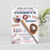 写真付きパーソナル野球誕生日 招待状 (スタンド正面)