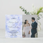 写真付きパープルブルーの結婚式招待状 招待状 (スタンド正面)