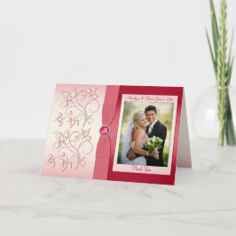 写真付きピンクのスイカの感謝カード サンキューカード