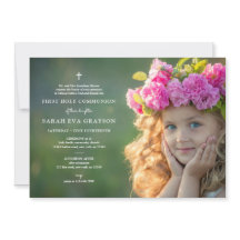 写真付きファーストホーリーコミュニオン招待状