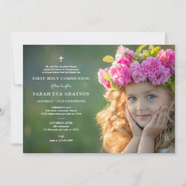 写真付きファーストホーリーコミュニオン招待状 招待状