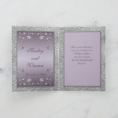 写真付きプラムとpewterの花柄感謝カード サンキューカード (内部)