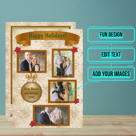 写真付きホリデーレター - 松の枝 シーズンカード