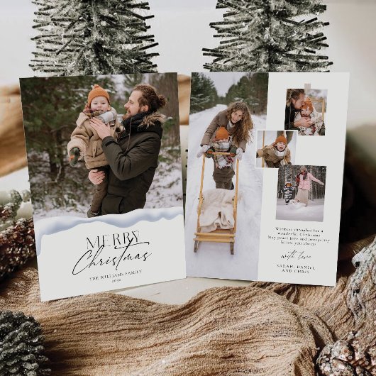 写真付きミニマルなクリスマスカード 招待状