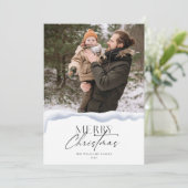 写真付きミニマルなクリスマスカード 招待状 (スタンド正面)