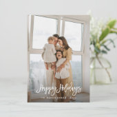 写真付きミニマルなクリスマスカード 招待状 (スタンド正面)