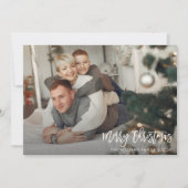 写真付きミニマルなクリスマスカード 招待状 (正面)