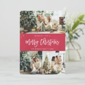 写真付きミニマルクリスマスカード 招待状 (スタンド正面)
