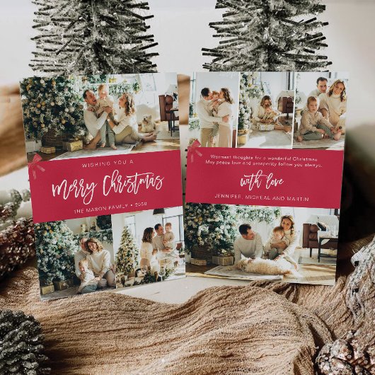 写真付きミニマルクリスマスカード 招待状