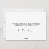 写真付きミニマル数々のム新年 シーズンカード (裏面)