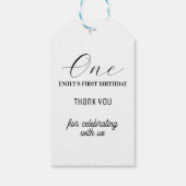 写真付きミニマル誕生日カード ギフトタグ (裏面)