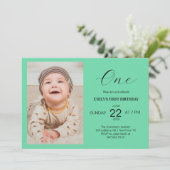 写真付きミニマル誕生日カード 案内状 (スタンド正面)