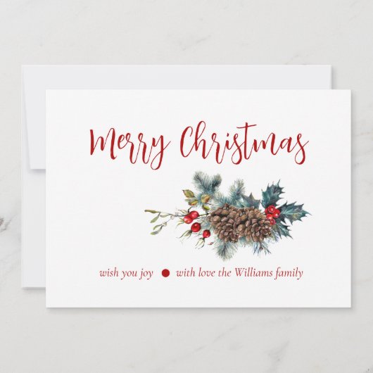 写真付きメリークリスマスグリーティングカード 案内状 (裏面)