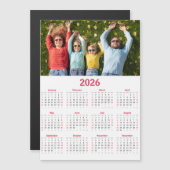 写真付きモダンカレンダー2026 - 年間ビュー (正面/裏面)