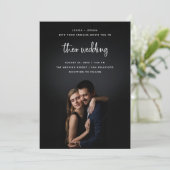 写真付きモダン白いスクリプト|結婚’s 招待状 (スタンド正面)