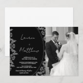 写真付きモノクロアートの結婚式招待状 招待状 (正面/裏面)
