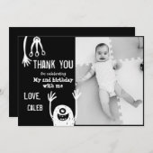 写真付きモンスター感謝カード サンキューカード (正面/裏面)