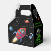 写真付きロケット | 誕生日エイリアンUFO宇宙飛行士 フェイバーボックス (正面サイド)