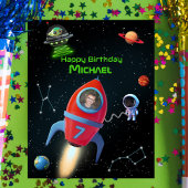 写真付きロケット | UFOエイリアン誕生日 ポスター