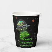 写真付きロケット | UFOエイリアン誕生日 紙コップ (裏面)