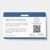 写真付きロゴバーコード社員IDバッジ バッジ (Back)