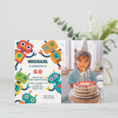 写真付きロボット子供へパーティの招待状 招待状 (スタンド正面)