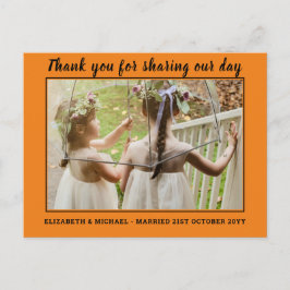 写真付き仮想デジタル ウェディング感謝カード ポストカード