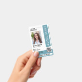 写真付き会計士ID オフィスワーカー 青 バッジ (手持ち)
