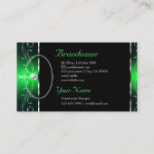 写真付き優れた華美黒縁ど緑 名刺 (裏面)