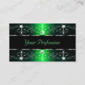 写真付き優れた華美黒縁ど緑 名刺 (正面)