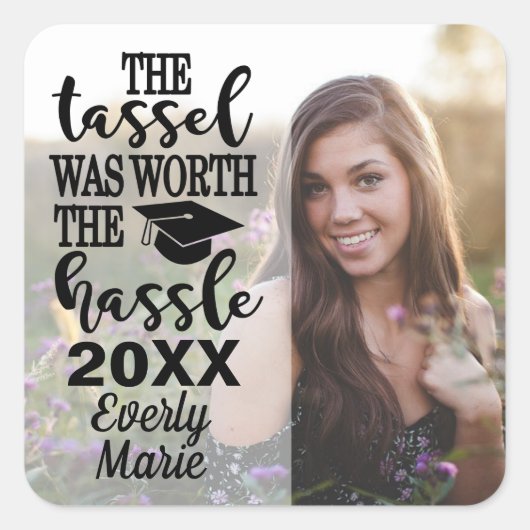 写真付き卒業シール スクエアシール (正面)