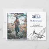 写真付き卒業トランペット行進バンド 招待状 (正面)