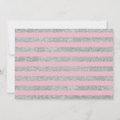 写真付き卒業パーティー – ピンクシルバー 招待状 (裏面)