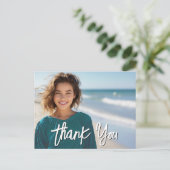 写真付き卒業式感謝カード - 白い台紙 ポストカード (スタンド正面)