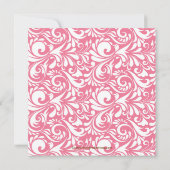 写真付き卒業式招待状 ピンクの花の渦巻き 招待状 (裏面)