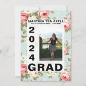 写真付き卒業発表テンプレート 招待状 (正面)
